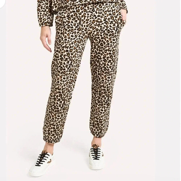 VELVET GRAHAM & SPENCER NEW Bristol Leopard Print Joggers Fleece Sweatpants S - Picture 7 of 10